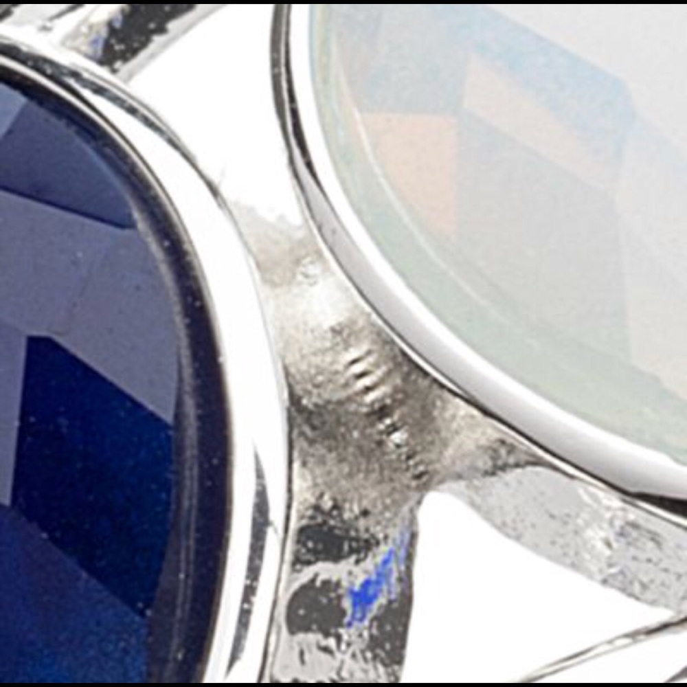 New Direction Silver-Tone Blue & White Band - Picture 2 of 7
